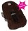 Brown with Pink Stitching Infant Car Seat Cover