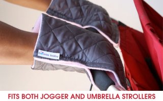 Pink/Gray Stritten Stroller Mitten