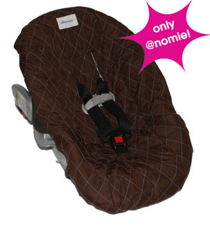 Brown w Blue Infant Car Seat Cover
