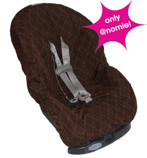 Brown w Blue Toddler Car Seat Cover