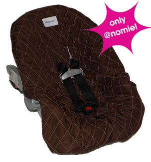 Brown w Pink Infant Car Seat Cover
