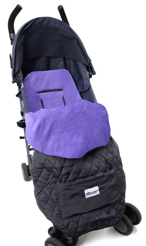 Kids Purple Fleece Lined  Footmuff Stroller Blanket for Cozy Travel for Nomie Baby